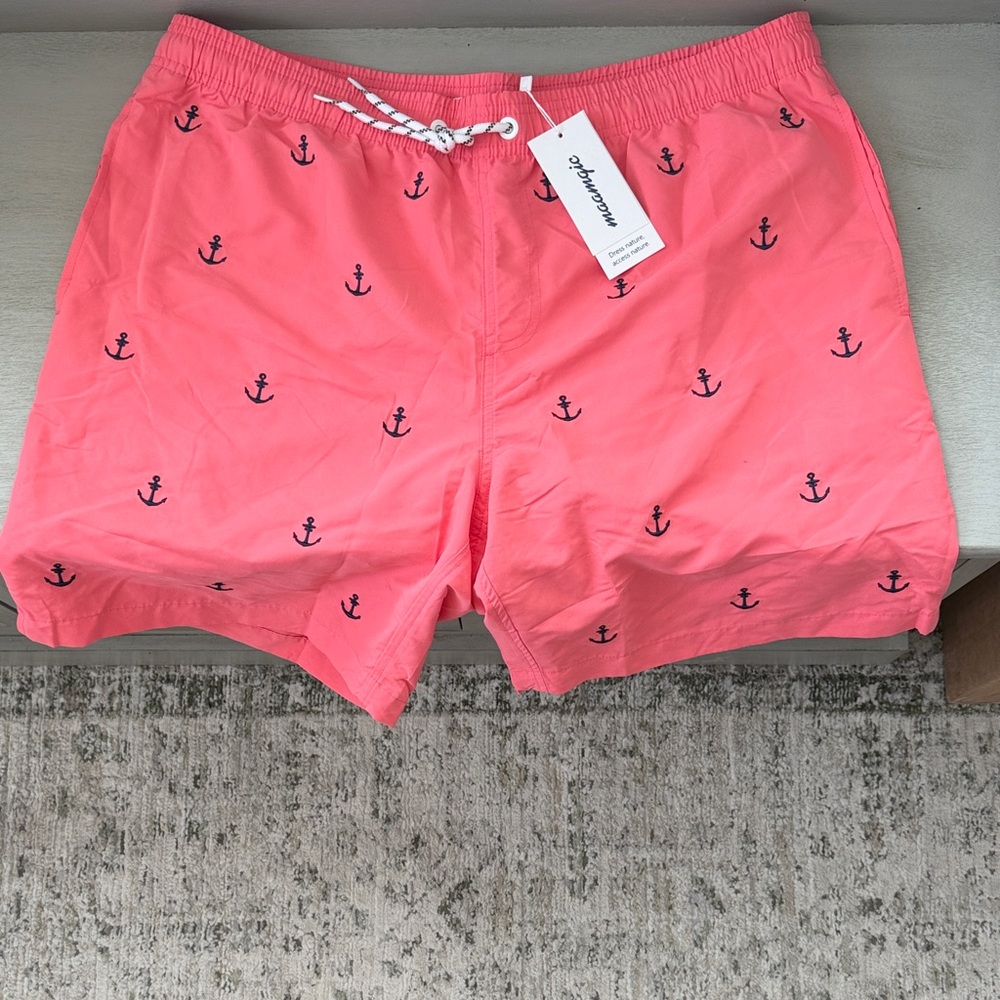 Maamgic XXL Men's Pink Anchor Swim Shorts